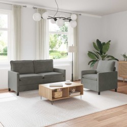 Ensemble de Canapés 2 pcs Gris clair Tissu 618262618262
