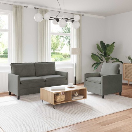 Ensemble de Canapés 2 pcs Gris clair Tissu 618262618262