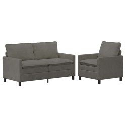 Ensemble de Canapés 2 pcs Gris clair Tissu 618262618262