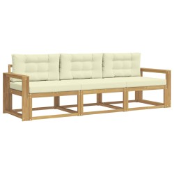 Ensemble de canapés d'extérieur 3 pcs Blanc et crème Polyester 618265618265