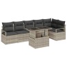 Ensemble de canapé de jardin 7 pcs Gris clair polyrotin 618271618271