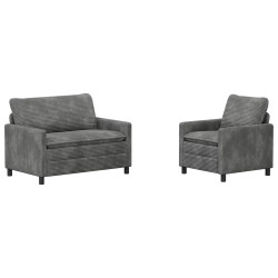 Ensemble de Canapés 2 pcs Gris clair Polyester 618272618272