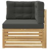 Canapé d'angle extérieur Bois d'Acacia Massif Blanc 618277618277