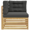 Canapé d'angle extérieur Bois d'Acacia Massif Blanc 618277618277