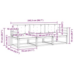 Ensemble de canapés d'extérieur 3 pcs Blanc et crème Polyester 618279618279