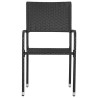 Chaise à dîner de jardin empilable lot de 6 noir résine tressée 618282618282