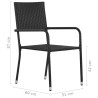 Chaise à dîner de jardin empilable lot de 6 noir résine tressée 618282618282