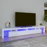 Meuble TV avec lumières LED Blanc 260x36,5x40 cm 618283618283