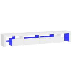 Meuble TV avec lumières LED Blanc 260x36,5x40 cm 618283618283