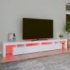 Meuble TV avec lumières LED Blanc 260x36,5x40 cm 618283618283