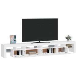 Meuble TV avec lumières LED Blanc 260x36,5x40 cm 618283618283