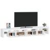 Meuble TV avec lumières LED Blanc 260x36,5x40 cm 618283618283