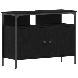 Meuble de Lavabo de Salle de Bain Chêne noir 80 x 30 x 60 cm 618284618284