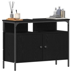 Meuble de Lavabo de Salle de Bain Chêne noir 80 x 30 x 60 cm 618284618284