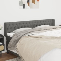 Tête de lit avec oreilles Gris foncé 203x16x78/88 cm Tissu 618285618285