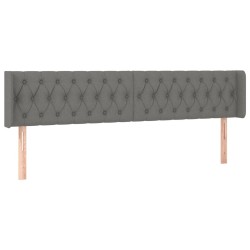 Tête de lit avec oreilles Gris foncé 203x16x78/88 cm Tissu 618285618285