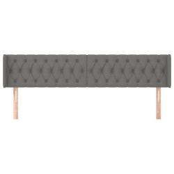 Tête de lit avec oreilles Gris foncé 203x16x78/88 cm Tissu 618285618285