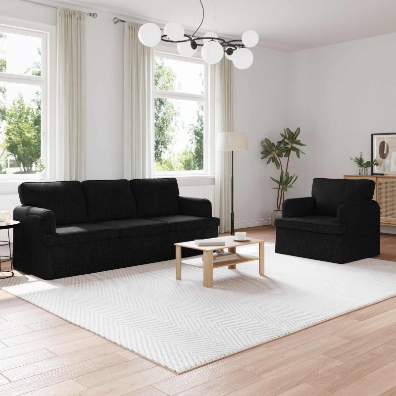 Ensemble de Canapés 2 pcs Noir 201 x 80 x 85 cm tissu 618290618290