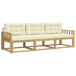 Ensemble de canapés d'extérieur 3 pcs Blanc et crème Polyester 618298618298