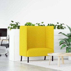 Canapé à Haut Dossier 101cm Jaune clair tissu 618302618302