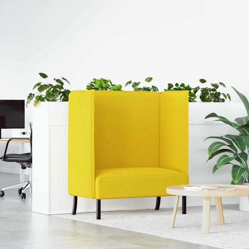 Canapé à Haut Dossier 101cm Jaune clair tissu 618302618302