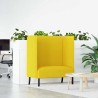 Canapé à Haut Dossier 101cm Jaune clair tissu 618302618302