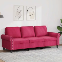 Canapé à 3 places Rouge bordeaux 180 cm Velours 618303618303