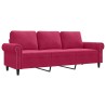 Canapé à 3 places Rouge bordeaux 180 cm Velours 618303618303