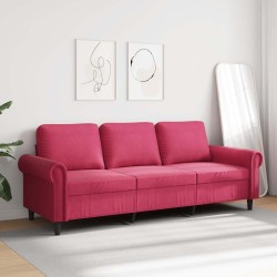Canapé à 3 places Rouge bordeaux 180 cm Velours 618303618303
