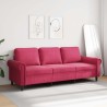 Canapé à 3 places Rouge bordeaux 180 cm Velours 618303618303