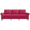 Canapé à 3 places Rouge bordeaux 180 cm Velours 618303618303