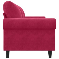 Canapé à 3 places Rouge bordeaux 180 cm Velours 618303618303