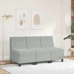 Canapé modulaire sans accoudoirs Gris clair 55 cm Velours 618310618310