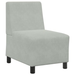 Canapé modulaire sans accoudoirs Gris clair 55 cm Velours 618310618310
