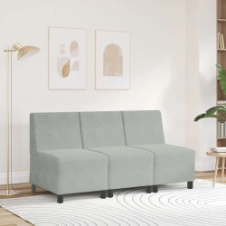Canapé modulaire sans accoudoirs Gris clair 55 cm Velours 618310618310