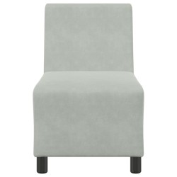 Canapé modulaire sans accoudoirs Gris clair 55 cm Velours 618310618310
