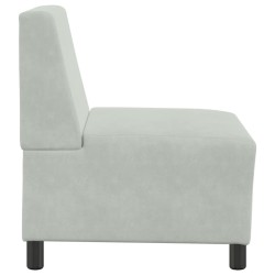 Canapé modulaire sans accoudoirs Gris clair 55 cm Velours 618310618310