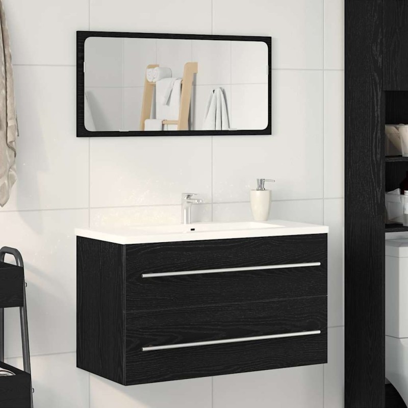 Meuble sous-évier en chêne noir 80 x 38,5 x 48 cm bois d'ingénierie 618317618317