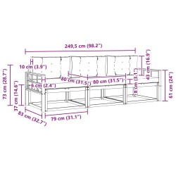 Ensemble de canapés d'extérieur 3 pcs Blanc et crème Polyester 618318618318