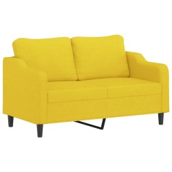 Canapé à 2 places Jaune clair 140 cm Tissu 618320618320