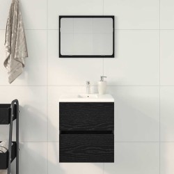 Meuble sous-vasque de salle de bain en chêne noir 41 x 38,5 x 45 cm bois d'ingénierie 618332618332