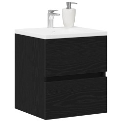 Meuble sous-vasque de salle de bain en chêne noir 41 x 38,5 x 45 cm bois d'ingénierie 618332618332