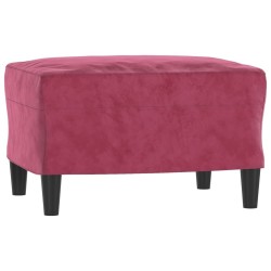 Canapé à 3 places et repose-pieds Rouge bordeaux 180 cm Velours 618338618338