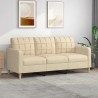 Canapé à 3 places Crème 180 cm Tissu 618339618339
