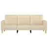Canapé à 3 places Crème 180 cm Tissu 618339618339