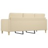 Canapé à 3 places Crème 180 cm Tissu 618339618339