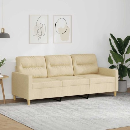 Canapé à 3 places Crème 180 cm Tissu 618341618341