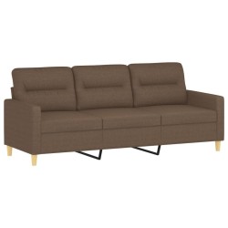 Canapé à 3 places avec repose-pieds Marron 180 cm Tissu 618342618342