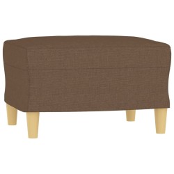 Canapé à 3 places avec repose-pieds Marron 180 cm Tissu 618342618342