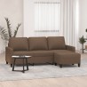 Canapé à 3 places avec repose-pieds Marron 180 cm Tissu 618343618343